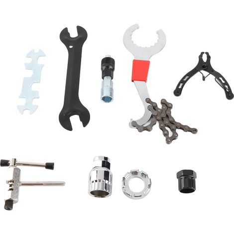 Kit d'outils de réparation de vélo : extracteur de cassette, extracteur de manivelle, dérive-chaîne. (1/5)