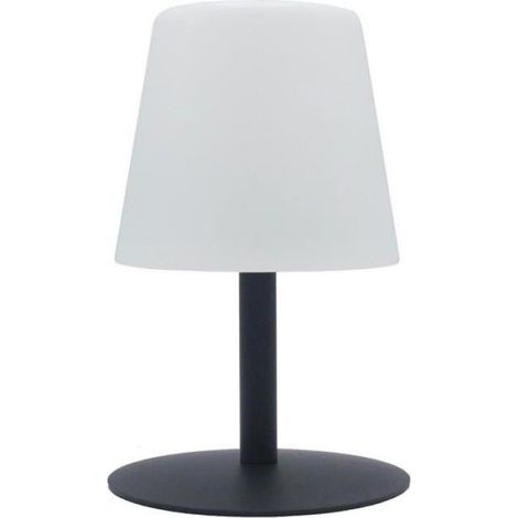 Lampe de table LED sans fil Standy Mini Rock - Lumisky - H 25 cm - Gris et blanc (1/4)