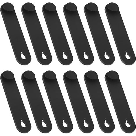 Lot de 12 attaches de câble en caoutchouc pour moto, voiture, produit mécanique, câble de chargeur domestique, 57 x 12 mm, noir (1/5)