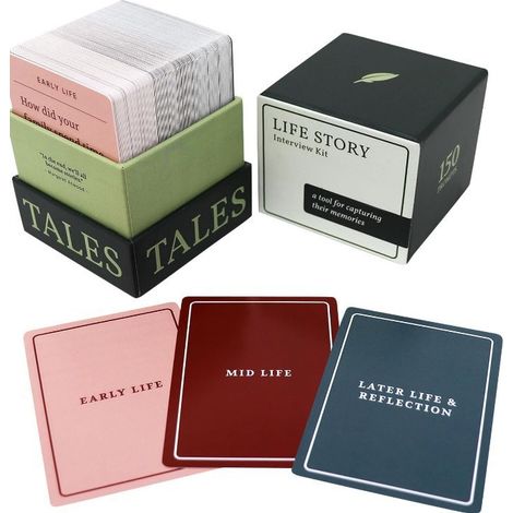 Kit d'entretien sur le récit de vie, 150 cartes de questions pour stimuler la mémoire, cartes pour amorcer les conversations familiales, pour préserver les souvenirs, couvrant des thèmes allant de l'e (1/4)