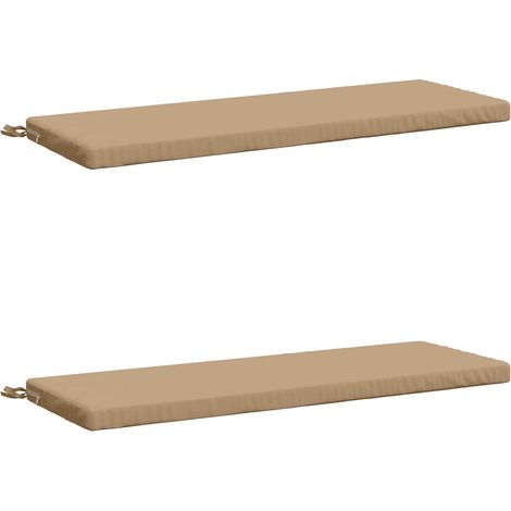 Coussins de banc 2 pièces SOEST 2 pc 100 % polyester Sable vidaXL