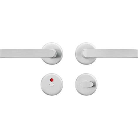 Kit de ferrures de porte intérieure - Bloc à clic - Poignée de porte en aluminium - Pour toilettes/salle de bain - Poignée de porte avec rosace ronde (1/5)