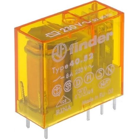 RELE FINDER 12Vac 2Ctos Conmutados 8A/250Vac
