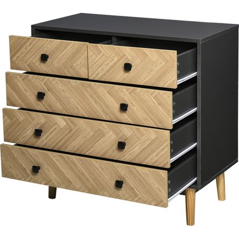 Cassettiera per Camera da Letto in Legno Stile Vintage Industriale (1/5)