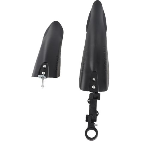 Verstellbare schwarze Kunststoff-Schutzbleche für Rennräder und Mountainbikes, vorne und hinten, mit Zubehör (1/5)