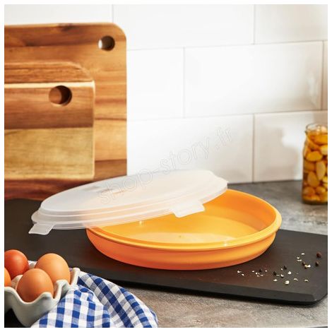 Boîte de conservation ronde 31 cm – Couvercle hermétique pour crêpes, tortillas et pizzas – Plastique alimentaire sans BPA – Shop-Story