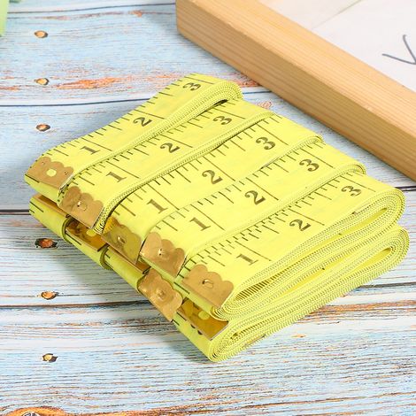 10 pièces Mètre ruban de couture 2.0 x 300cm Double Échelle Souple pour Mesure Corporelle et Perte de Poids Jaune (1/5)