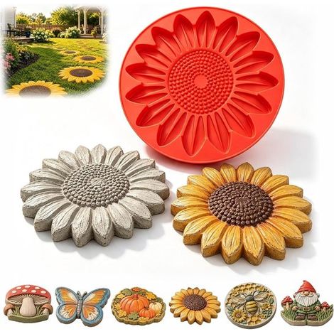 Moules pour dalles de jardin - 37 x 37 x 4 cm - Moule en silicone (1/5)