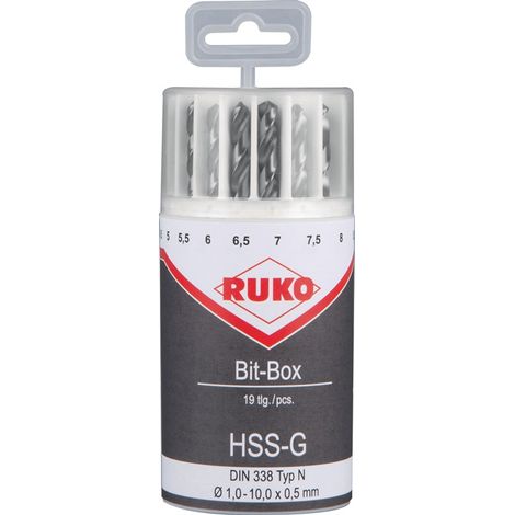 RUKO Jeu de forets HSS 19 pièces 1 - 10 mm - 214225 (1/4)