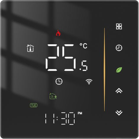 Contrôleur de température intelligent à affichage numérique, thermostat multifonctionnel pour chauffage au sol (eau/électrique) et chaudière (eau/gaz), compatible avec Google Assistant. (1/5)