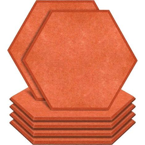 Lot de 6 panneaux acoustiques hexagonaux. insonorisants. à bords biseautés. pour studio d'enregistrement. (1/5)