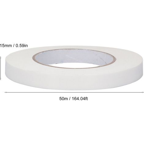 Ruban adhésif double face 15mm x 50m, PE imperméable, lot de 2 pour fixation (1/5)