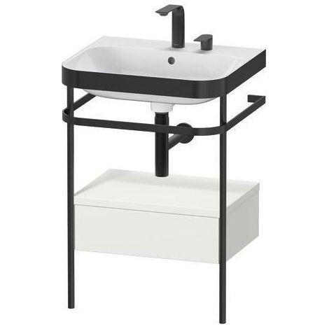 Ensemble lavabo HAPPY D.2 PLUS 575x490mm sans trou de robinetterie, blanc super mat