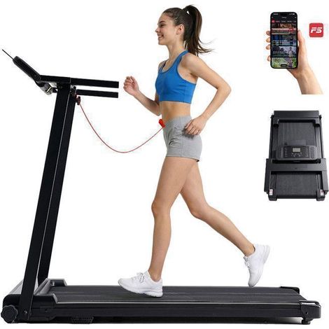 Klappbares Laufband, manuelle Neigungsverstellung 12%, Geschwindigkeit 1-12 KM/H, Motor 2.5HP, Bluetooth-Anwendung, Touch-Tasten (1/5)