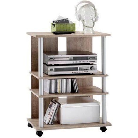 Meuble TV 4 Niveaux Design "Tanvent" 85cm Naturel (1/3)