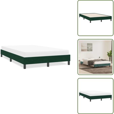 Cadre de lit sans matelas vert foncé 120x220 cm velours - Cadre De Lit - Cadres De Lit - Lit - Meuble De Chambre À Coucher (1/5)