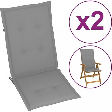 vidaXL Cuscini per Sedie 2 pz Grigi 120x50x3 cm in Tessuto (1/5)