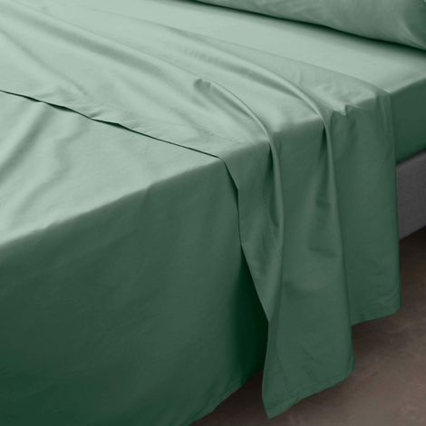 Drap Plat 180 x 290 cm – Percale Unie 78 Fils - Tilleul