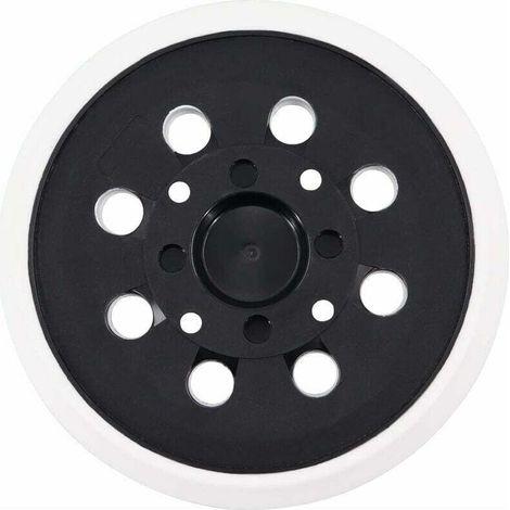 Plateau ponçage 125mm velcro 8 trous - Compatible Bosch PEX 300/400 AE - Blanc - Adhérence optimale (1/5)