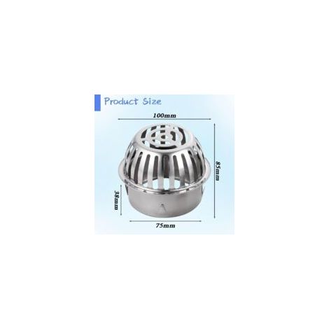 (83 mm) Filtro de desagüe de acero inoxidable convexo para suelo, 1 unidad, filtro de desagüe de acero inoxidable para evitar obstrucciones - Crezuo