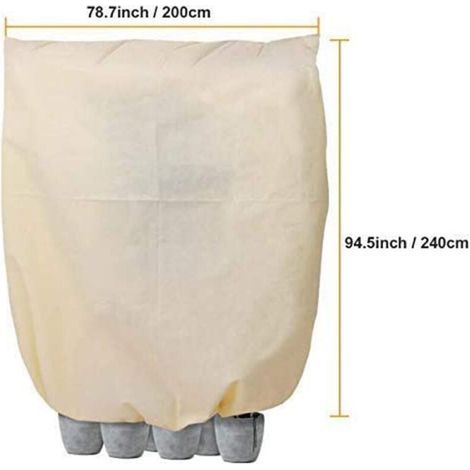 (200x240 cm) Telo invernale per piante, copertura protettiva invernale per piante, copertura protettiva in tessuto non tessuto, beige (1/4)