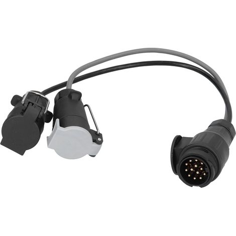 Convertisseur de prise de remorque 12V 13 broches à 7 broches, plastique PVC laiton pour caravanes européennes Standard RVs (1/5)