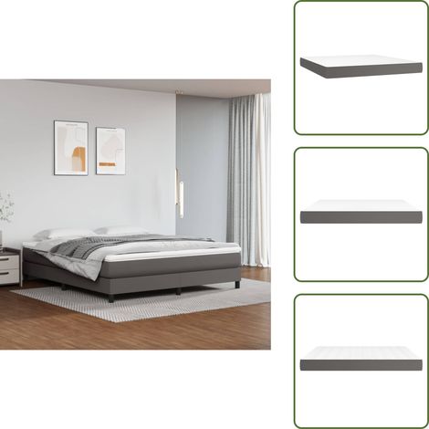 Materasso con schiuma - vidaXL Materasso a Molle Insacchettate Rigidità Media Grigio 180x200x20 cm in Similpelle - Materasso con molle