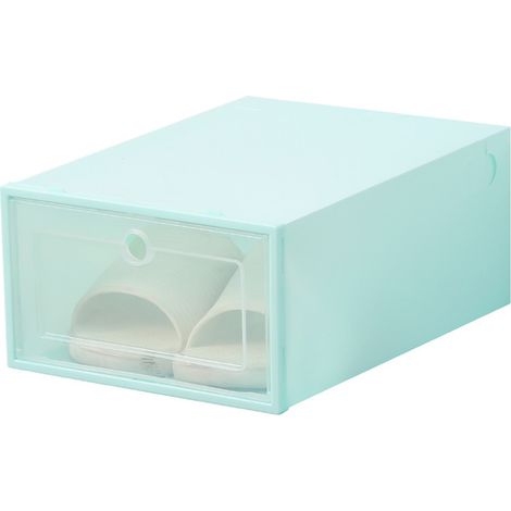 Boîte à chaussures de rangement à rabat en plastique PP transparent, boîte de rangement pour chaussures poussière et à l'humidité