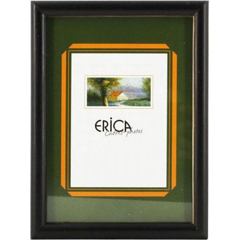 Cadre photo - Noir - Bois vernis - Pour photo 10x15 cm - Vitre en verre
