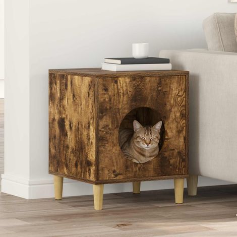 Katzenhaus Geräucherte Eiche 42,5 x 40 x 53 cm Holzwerkstoff