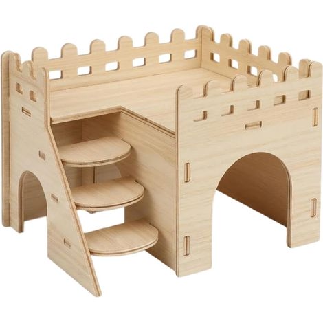 Casa para conejos  Hábitat decorativo de madera para interiores para 2 con (1/5)