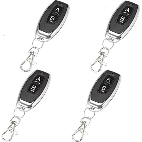 Télécommande 433 MHz AB Boutons Matal Transmetteur sans Fil Code d'apprentissage Télécommande Intelligente pour Ouvre Porte de Garage(4 articles) (1/4)