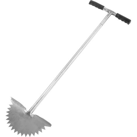Coupe-Bordure Manuel en Acier Inoxydable avec Dent de Scie, Poignée en T À Long Manche Gants,Pelle Coupe-Bordure Demi-Lune pour Cour,Trottoir,Jardin,Bordure D'Aménagement (1/5)