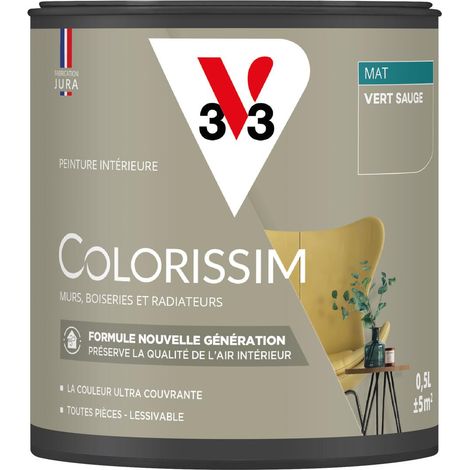 Peinture murale intérieure Colorissim® V33 Vert sauge Mat 0,5L