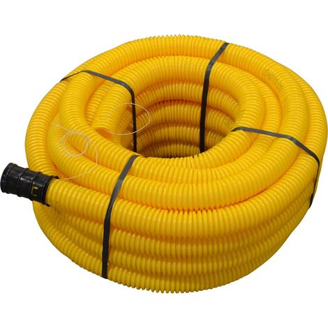 Jardibric – Gaine annelée pour gaz Ø 50 mm – Polyéthylène jaune – Longueur flexible 25 mètres – Résistante aux chocs et à la corrosion