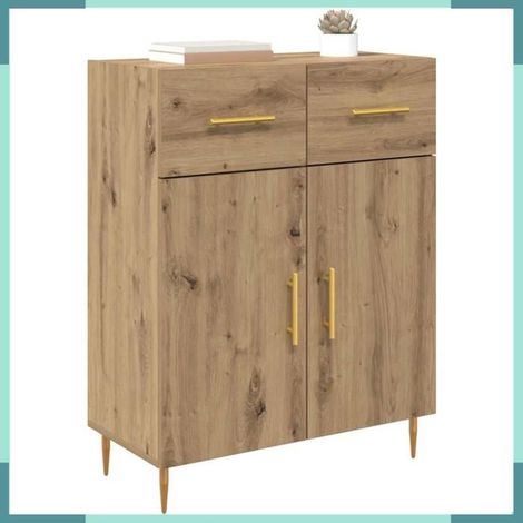 Buffet - 882264 - Bois d'ingénierie - Chêne artisanal - 2 portes 1 tiroir (charge 60 kg) (1/5)
