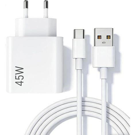 45W Fast Charger with 1m USB-C Cable for Xiaomi Note 14, 14 Pro, 15 5G, 45W USB-C Charger, Turbo Charger for Xiaomi iPad 5, Redmi Note 14, 13, 12, Mi 10T Pro Lite, Redmi 15 (1/5)