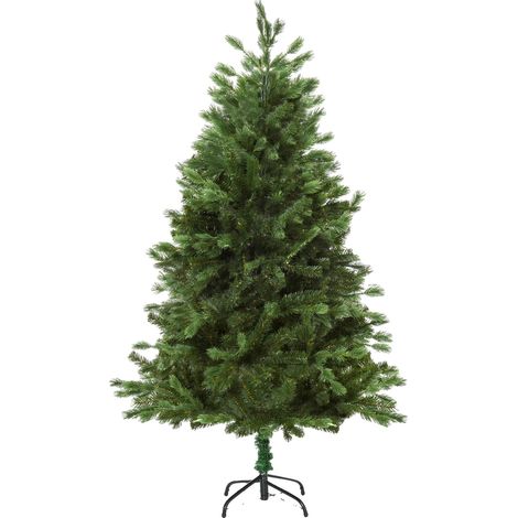 Árbol de Navidad, diseño realista, base metálica estable, 1,5 m (1/5)