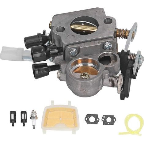 Carburateur, bougie d'allumage, filtre en mousse, durite d'essence, kit de joints de filtre à essence pour tronçonneuse Stihl MS171 M (1/4)