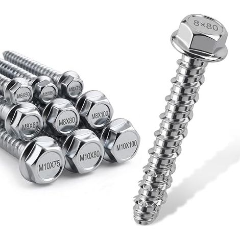 Concrete screws without dowels, M8 x 80 mm, galvanised, pack of 20 (1/5)