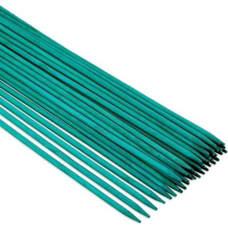 50 Stück 30 cm grüne Pflanzenstäbe für Blumentöpfe mit 50 Stück Garten-Drehbindern