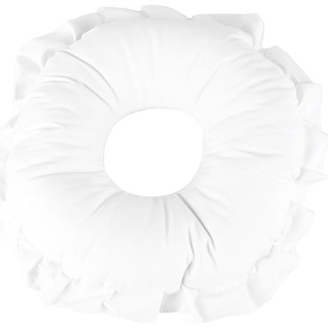 Oreiller de relaxation faciale en polyester blanc, pour spa et salon de massage. Oreiller creux idéal pour la sieste. (1/5)