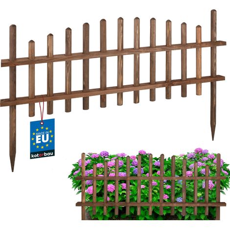KOTARBAU® Cloture Bois - 85 cm - Wenge - Cloture Jardin Exterieur Bois de Pin - Bordure de Jardin - Palissade - Facile à Installer (1/5)