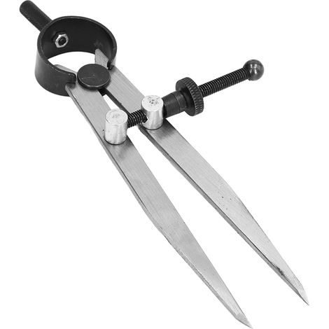Compas à ailettes réglable avec écrou à ressort pour le traçage et le marquage du cuir, 125 mm (1/5)