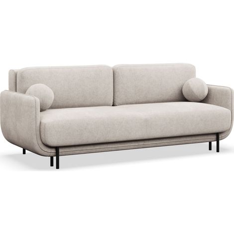Selsey Ovals – 3-Sitzer Schlafsofa mit Strukturstoff, Hellbeige (1/5)