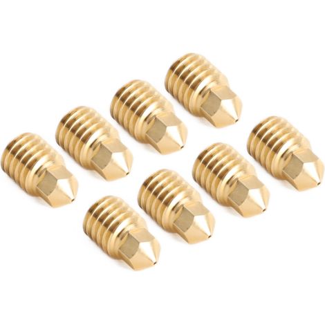 Lot de 8 buses imprimante 3D laiton hotend remplacement pour Bambu Lab X1C P1P 1.75 0.4mm haute température resistant à l'usure (1/5)