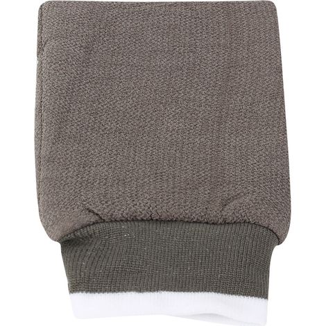 Serviette de bain double face 24 x 14 cm, gants exfoliants, serviette de douche (grise) (1/4)