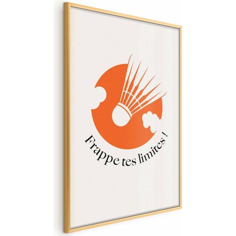 Poster – Badminton-Federball vor der orangefarbenen Sonne (1/4)