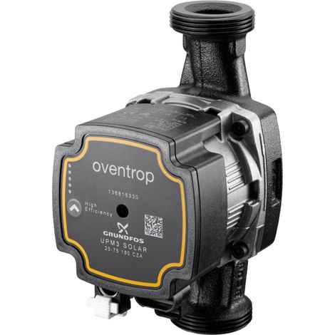OVENTROP Hocheffizienzpumpe 180 mm mit Anschlussgewinde G 1 1/2 für Regusol-180 DN 25, Grundfos UPM3 W3 Solar 25-75 PWM C 180, 1367259 (1/2)