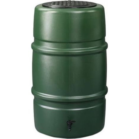 227L Water Butt Barrel with Tap and Lid - Green